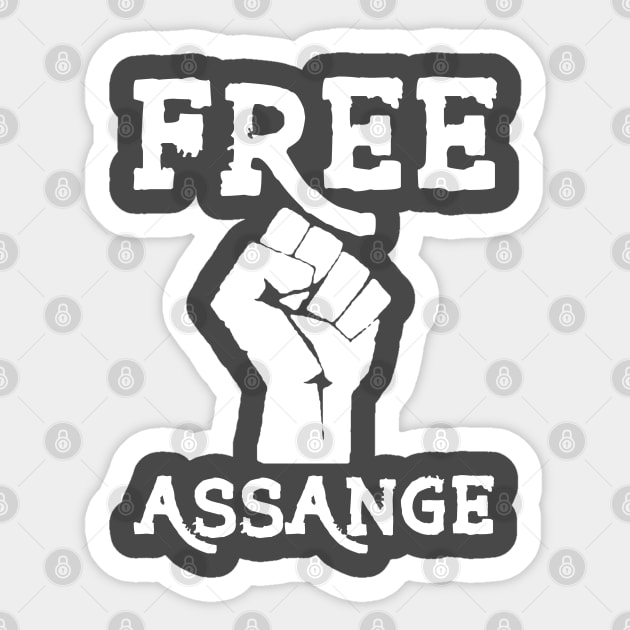 Free Assange (Power Fist) Sticker by Justice and Truth